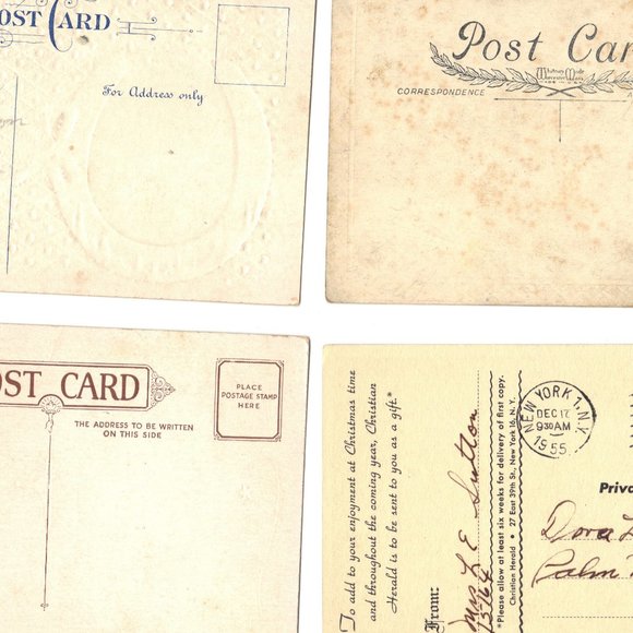 Lot of 4 Antique Christmas Postcards - Lot 936 - Picture 2 of 2